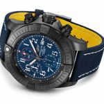 The blue dial fake watch has a blue strap.